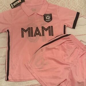 Pink Messi Miami Soccer Jersey Set
